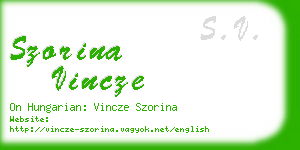 szorina vincze business card